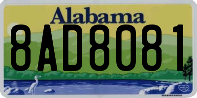 AL license plate 8AD8081