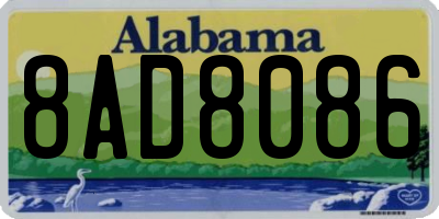 AL license plate 8AD8086