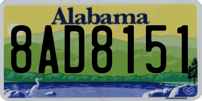 AL license plate 8AD8151