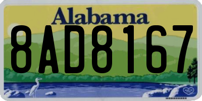 AL license plate 8AD8167