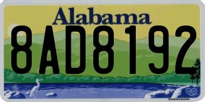AL license plate 8AD8192
