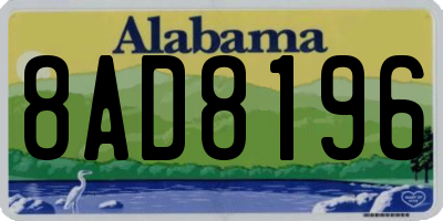 AL license plate 8AD8196