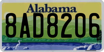 AL license plate 8AD8206
