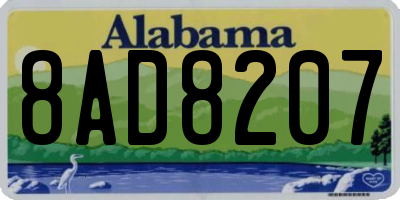 AL license plate 8AD8207