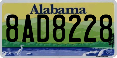 AL license plate 8AD8228