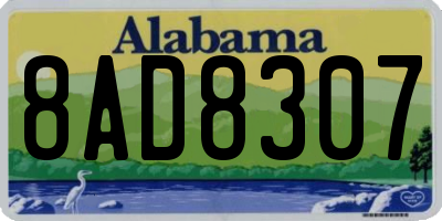 AL license plate 8AD8307