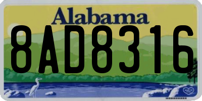 AL license plate 8AD8316