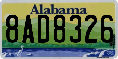 AL license plate 8AD8326