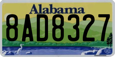 AL license plate 8AD8327