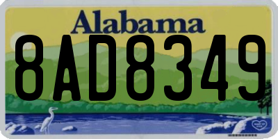 AL license plate 8AD8349