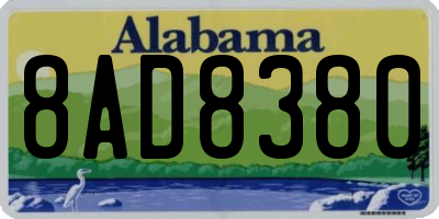 AL license plate 8AD8380