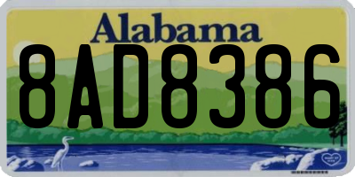 AL license plate 8AD8386