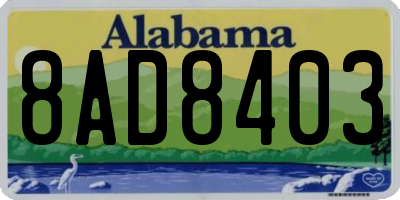 AL license plate 8AD8403