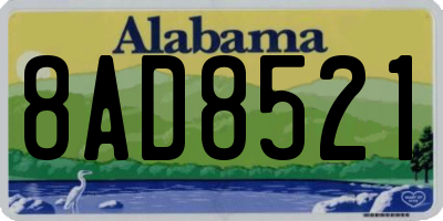 AL license plate 8AD8521