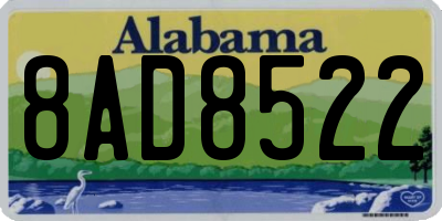 AL license plate 8AD8522