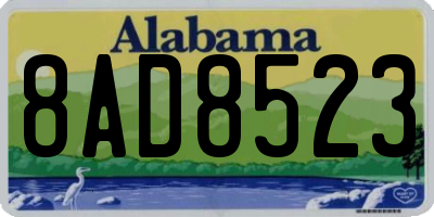 AL license plate 8AD8523