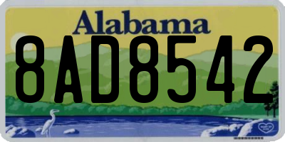 AL license plate 8AD8542