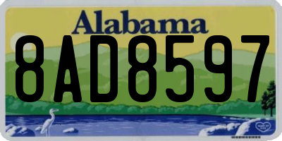 AL license plate 8AD8597