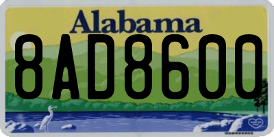 AL license plate 8AD8600