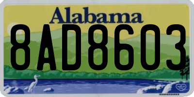 AL license plate 8AD8603