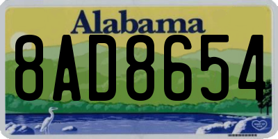 AL license plate 8AD8654