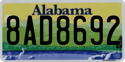 AL license plate 8AD8692