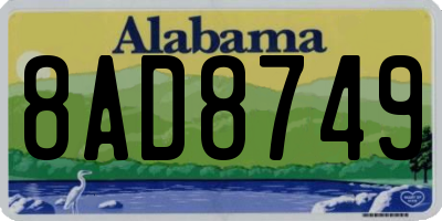 AL license plate 8AD8749