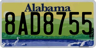 AL license plate 8AD8755