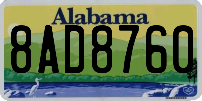 AL license plate 8AD8760