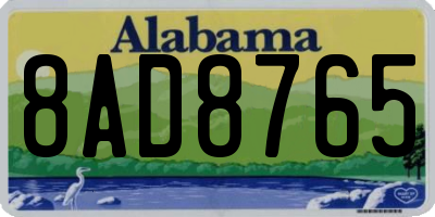 AL license plate 8AD8765