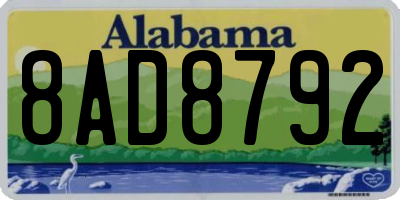 AL license plate 8AD8792
