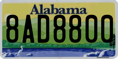 AL license plate 8AD8800