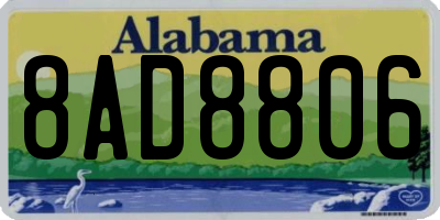 AL license plate 8AD8806
