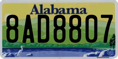 AL license plate 8AD8807