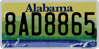 AL license plate 8AD8865