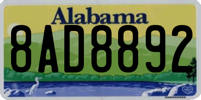 AL license plate 8AD8892