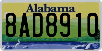 AL license plate 8AD8910