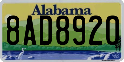 AL license plate 8AD8920