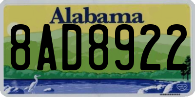AL license plate 8AD8922