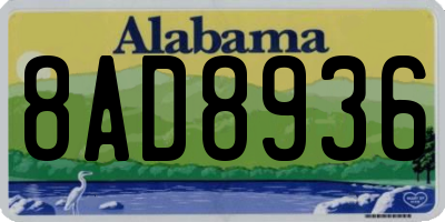 AL license plate 8AD8936