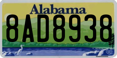 AL license plate 8AD8938