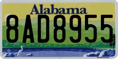 AL license plate 8AD8955