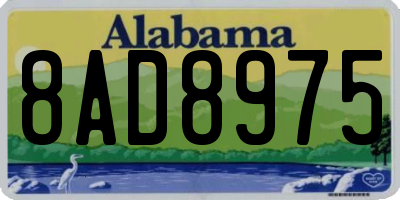 AL license plate 8AD8975