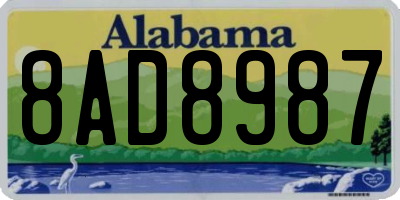 AL license plate 8AD8987