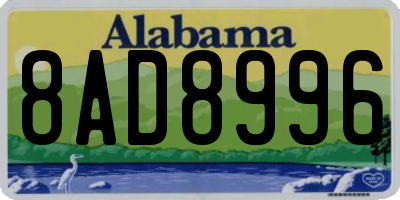 AL license plate 8AD8996