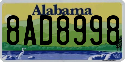 AL license plate 8AD8998