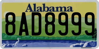 AL license plate 8AD8999