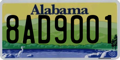AL license plate 8AD9001