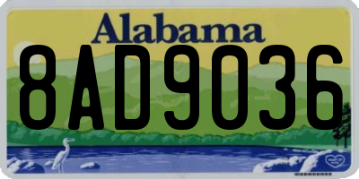 AL license plate 8AD9036