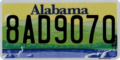 AL license plate 8AD9070